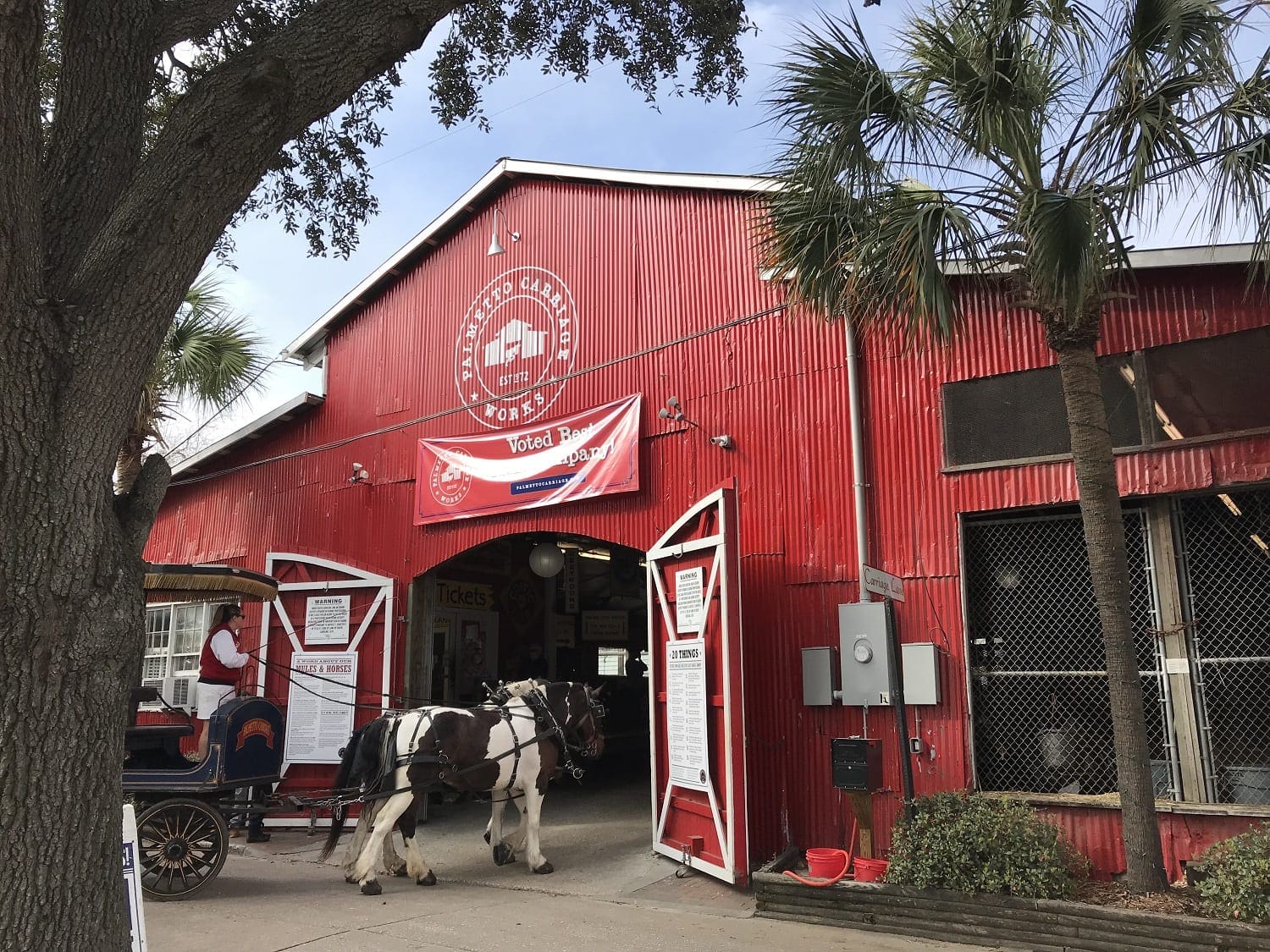 Palmetto Carriage Works Tours in Charleston South Carolina