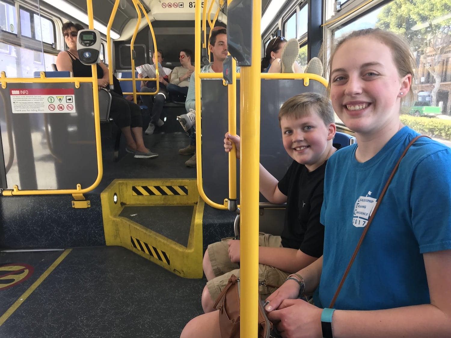 Riding the city bus in San Francisco