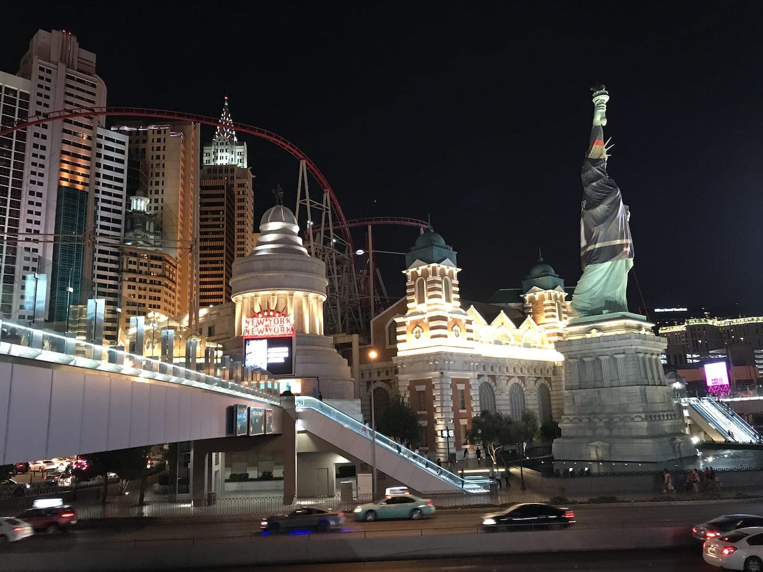 Pedestrian walkways over the streets in Las Vegas