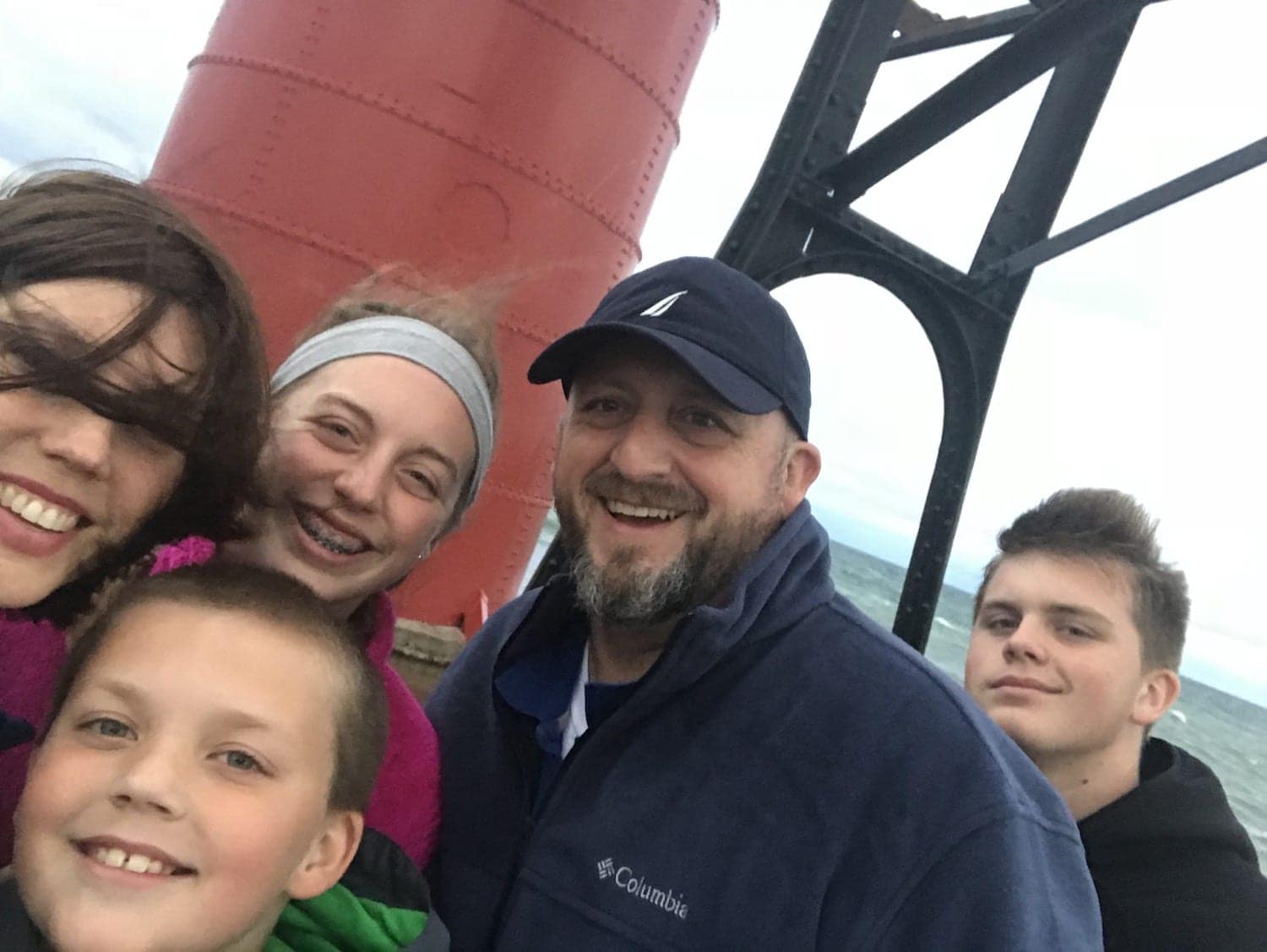 Family picture at South Haven Michigan Lighthouse