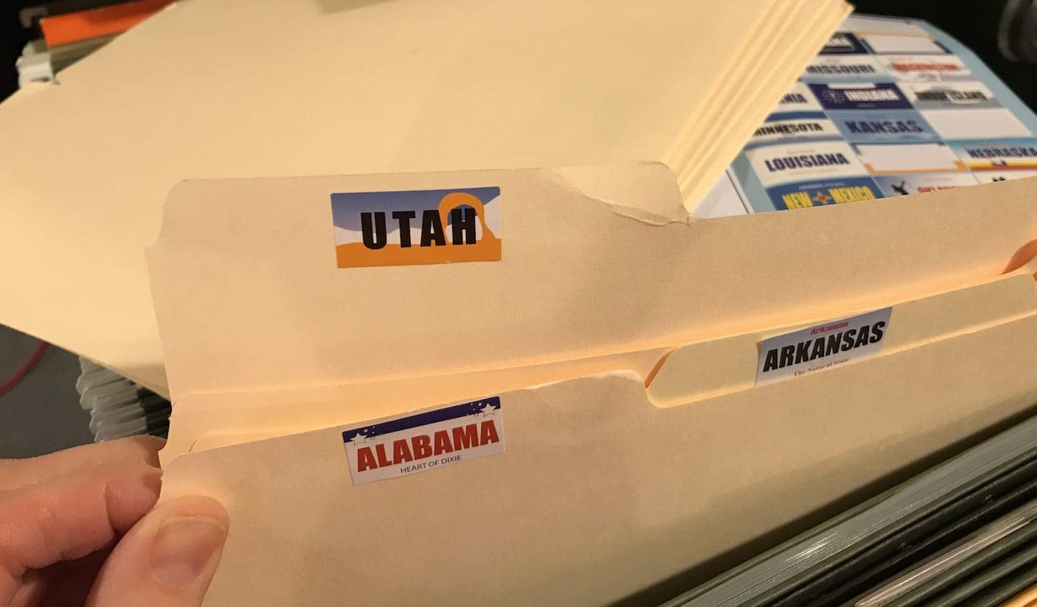 State Labeled File Folders