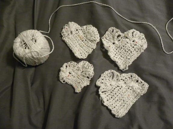 crocheted hearts