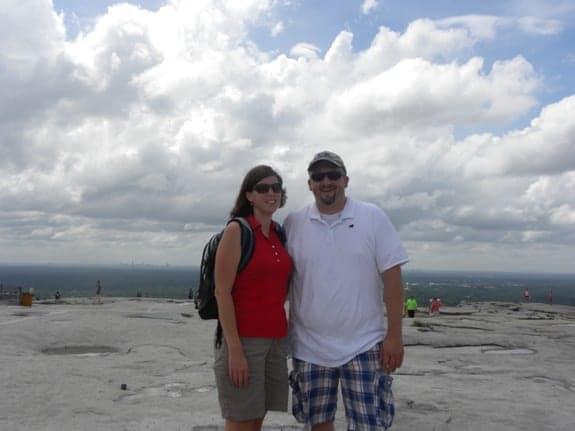 hiking to the top of stone mountain