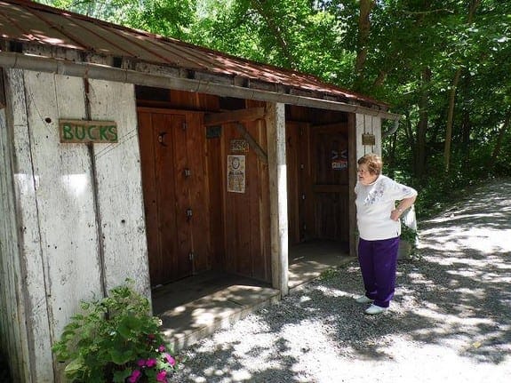 fancy outhouses in Rabbit Hash, Kentucky
