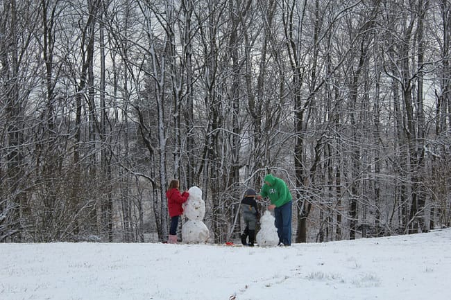 building a snowman