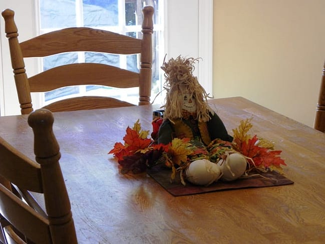 scarecrow on table