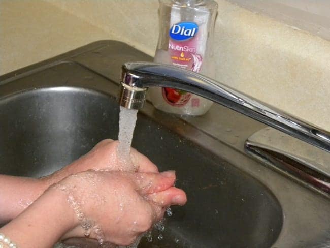 washing hands