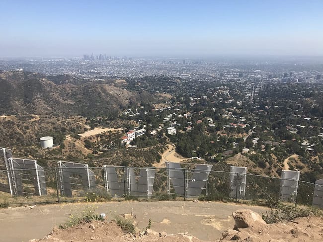 Hollywood Sign from the top of Mt Lee
