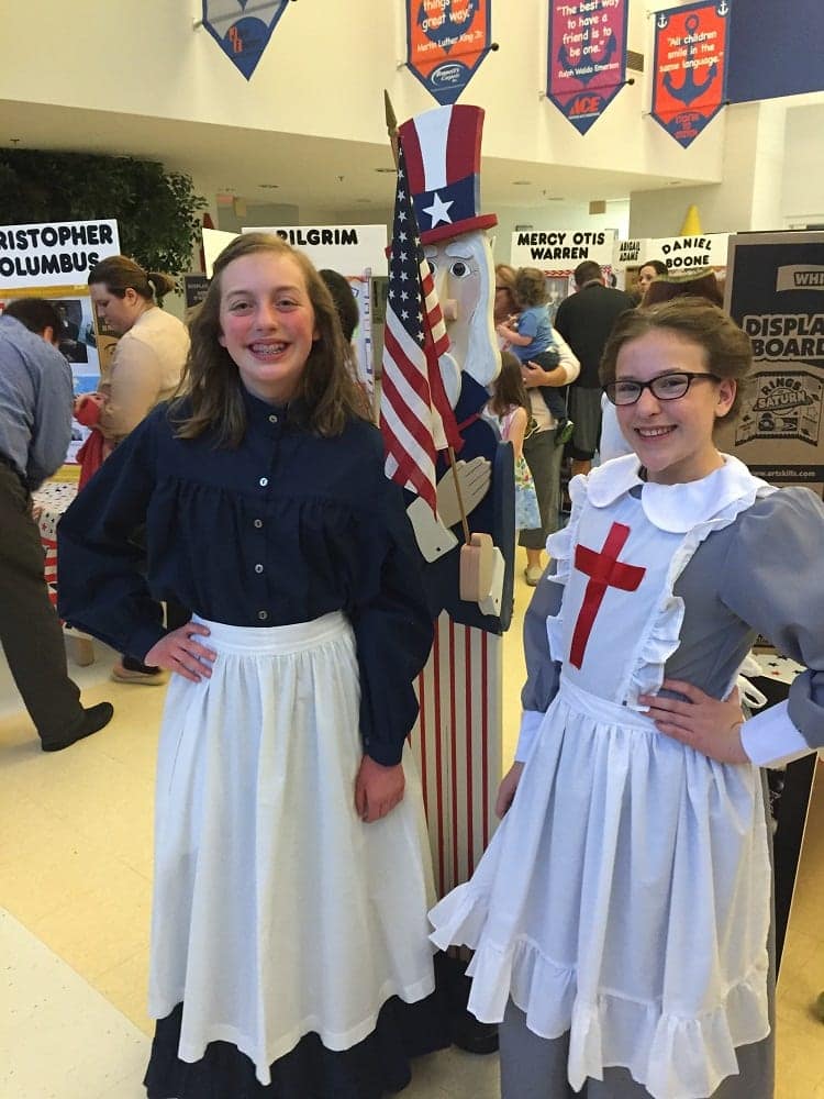 Betsy Ross and Clara Barton at the Wax Museum