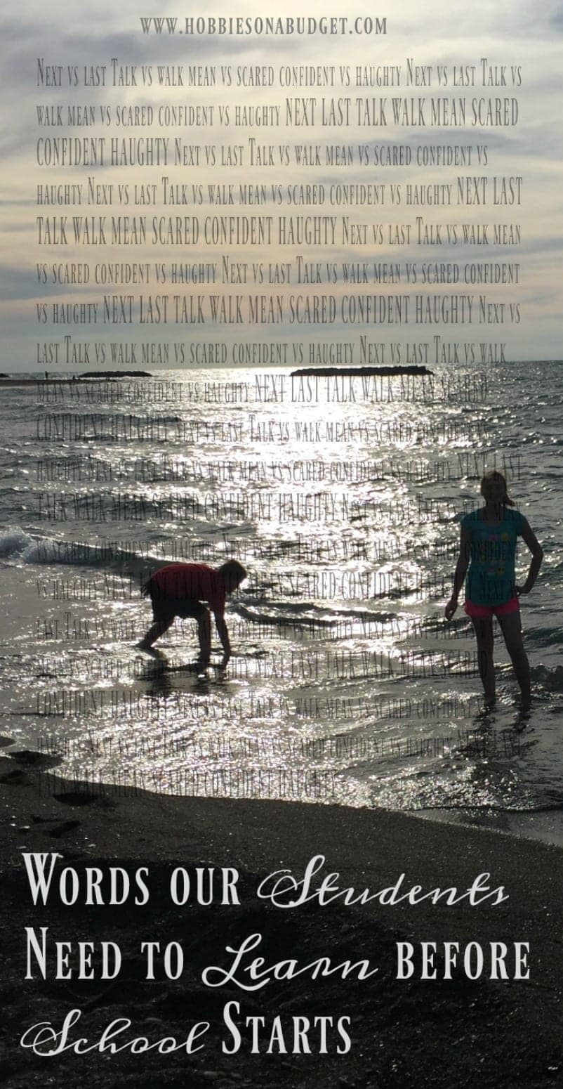 Words students need to learn before school starts