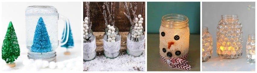 mason jar snowglobes